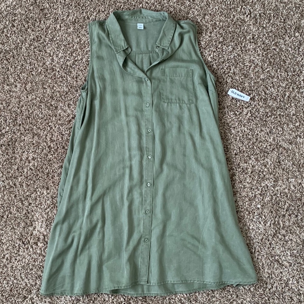 NWT Old Navy Olive Green Denim Dress